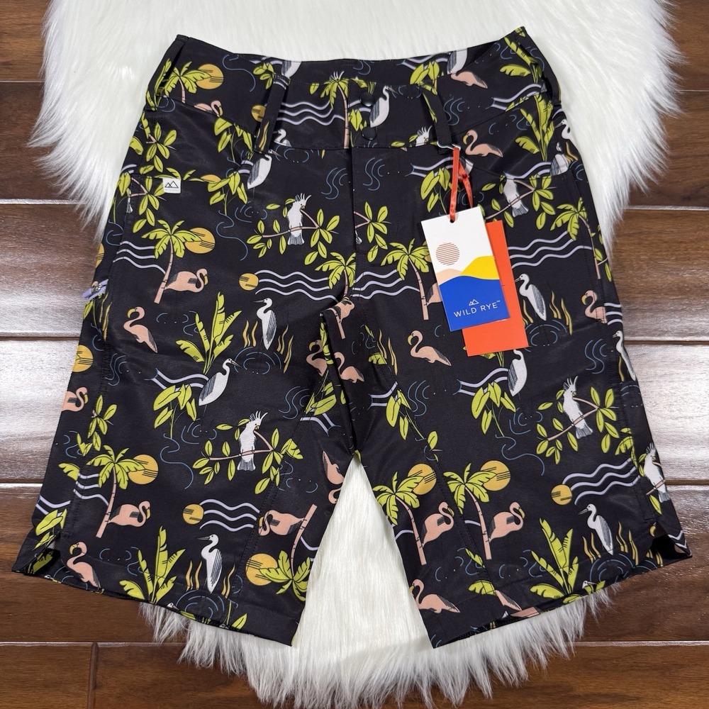 Wild Rye Women's‎ Size 2 Deco Birds Kaweah Mountain Bike Bermuda Shorts